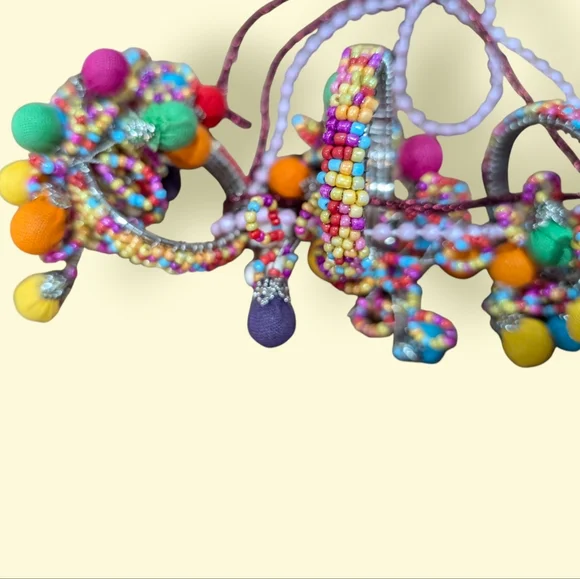 Colorful Beaded Napkin Rings Set - Picture 3 of 4